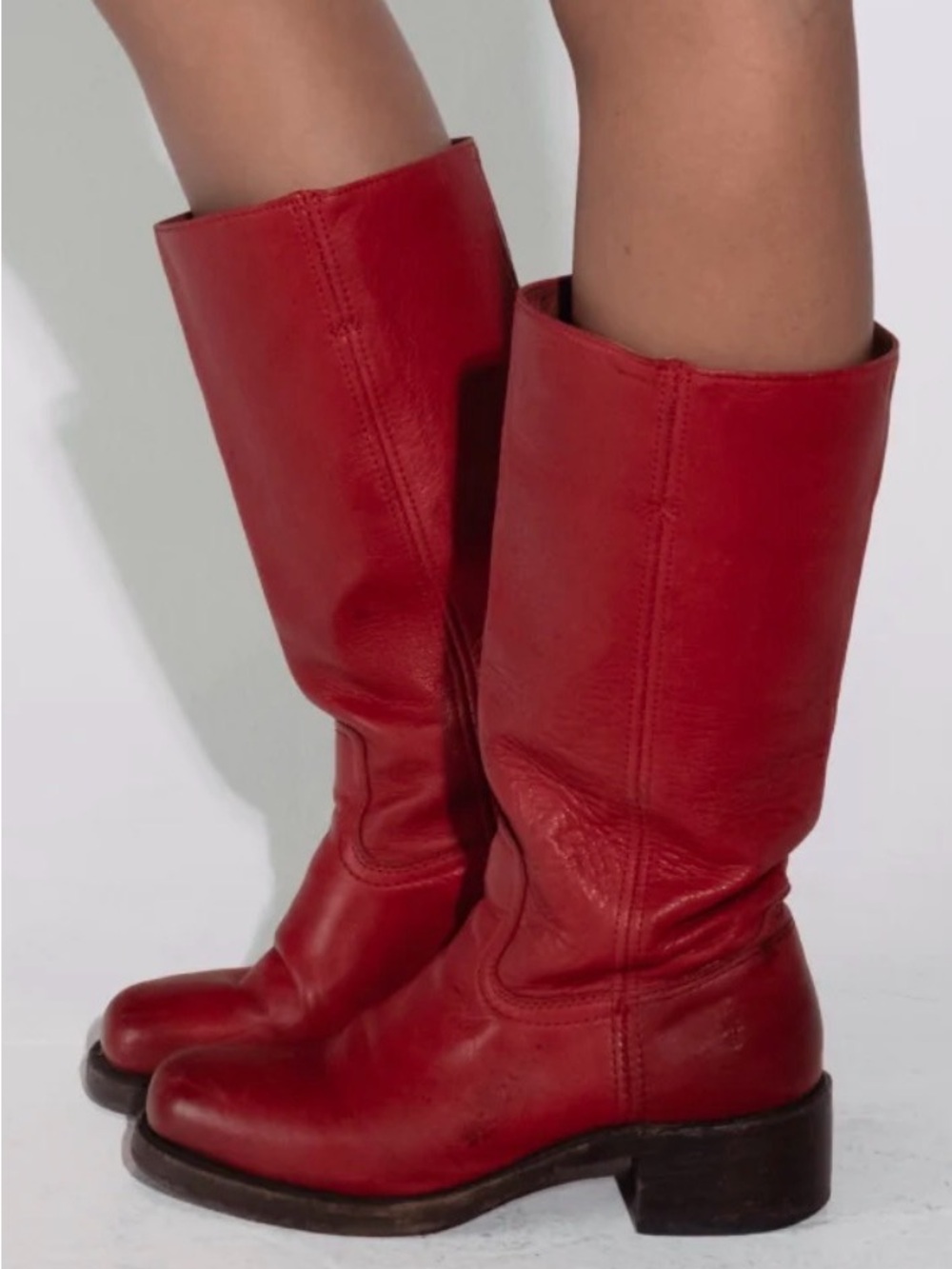 FRYE Campus 14L boots burned red